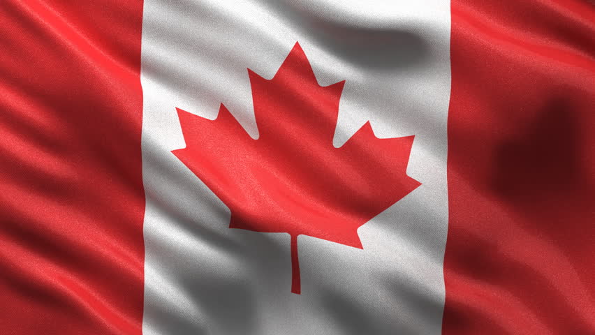 Canadian National Flag Waving In The Wind - Background Animation For ...