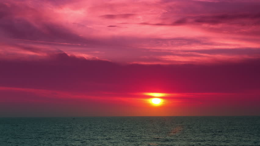 Timelapse Of A Beautiful Sunset Over The Pacific Ocean, Mexico. Stock ...