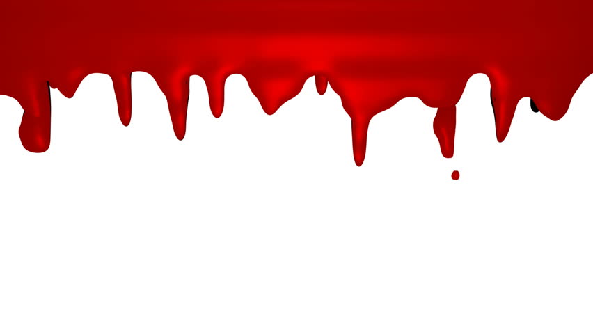 Red Paint Dripping Down Over White Background Stock Footage Video ...