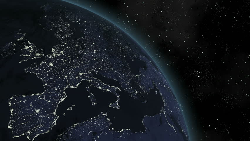 Europe At Night. Extremely Detailed Image, Including Elements Furnished ...