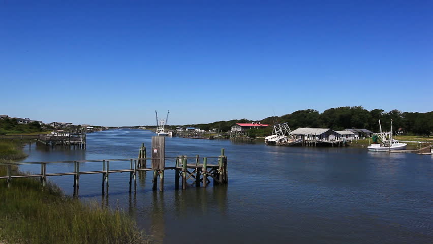 Holden Beach Fishing Boats On Intracoastal Waterway At Dawn - Canon ...