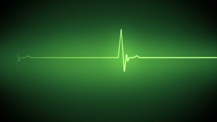 Green Heart Monitor Line On Black Background Stock Footage Video ...