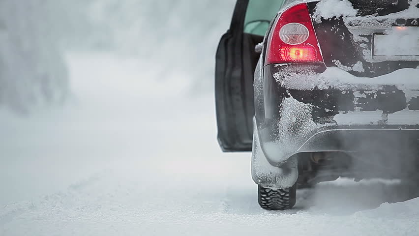 Exhaust Pipe Of Car With Clouds Of Smoke On Winter Road Stock Footage ...