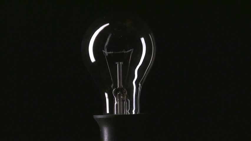 Real Light Bulb Flickering And Then Turning On, Black Background, HD ...