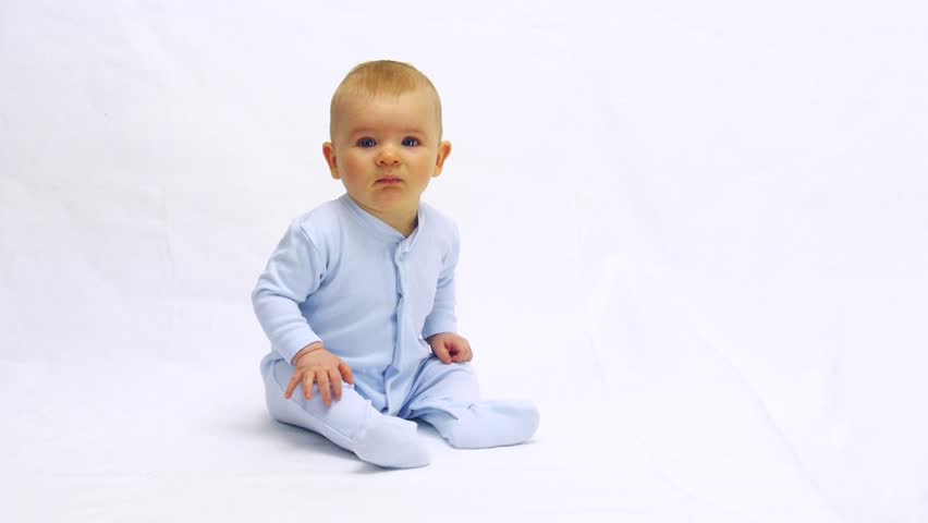 HD: Sitting Baby Looking And Smiling At Camera Red Hair Baby Boy ...