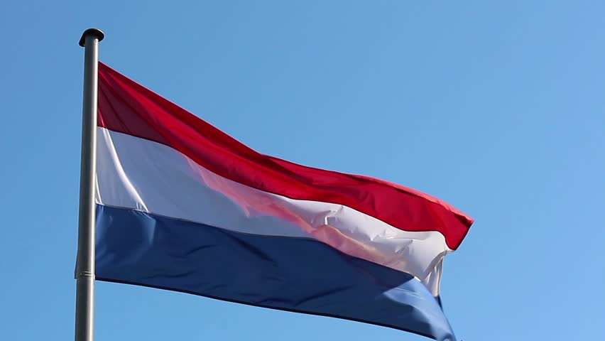 Dutch Flag Flying On The Binnenhof Parliament On Queen's Day In The ...