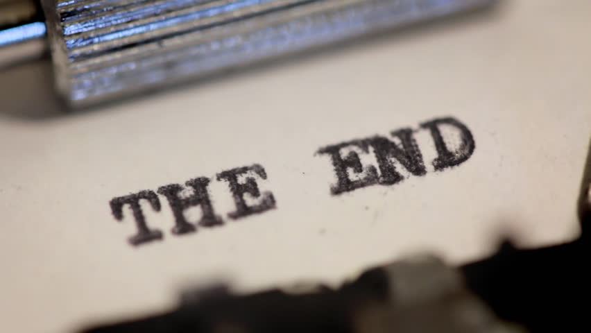 THE END: Typed On An Old Fashioned Typewriter Stock Footage Video ...