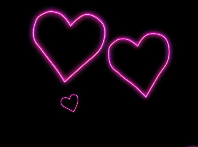 Floating Neon Hearts Stock Footage Video 3894800 - Shutterstock