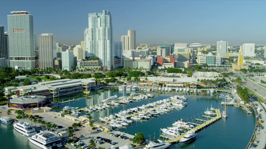 Aerial Waterfront View Bayside Marketplace And Marina Miami City Hotels ...