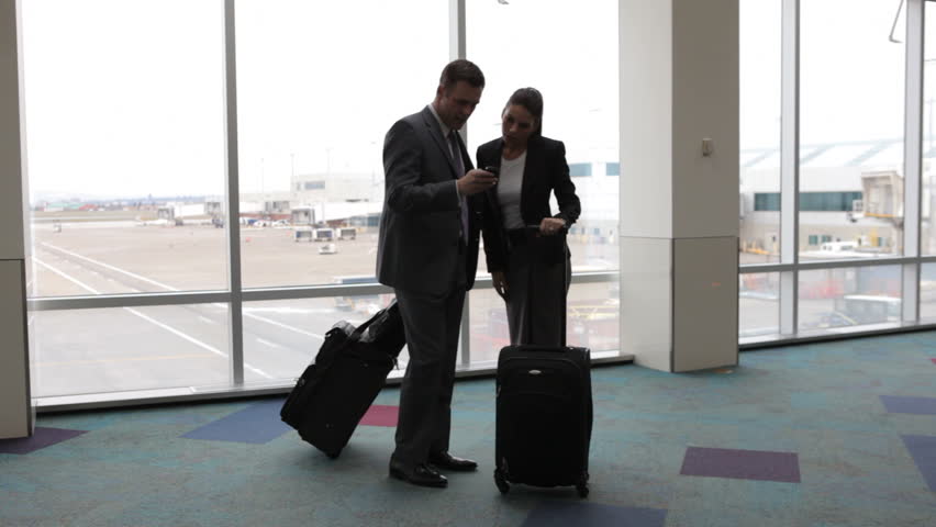 Business People At Airport Travel On Moving Walkway Stock Footage Video ...