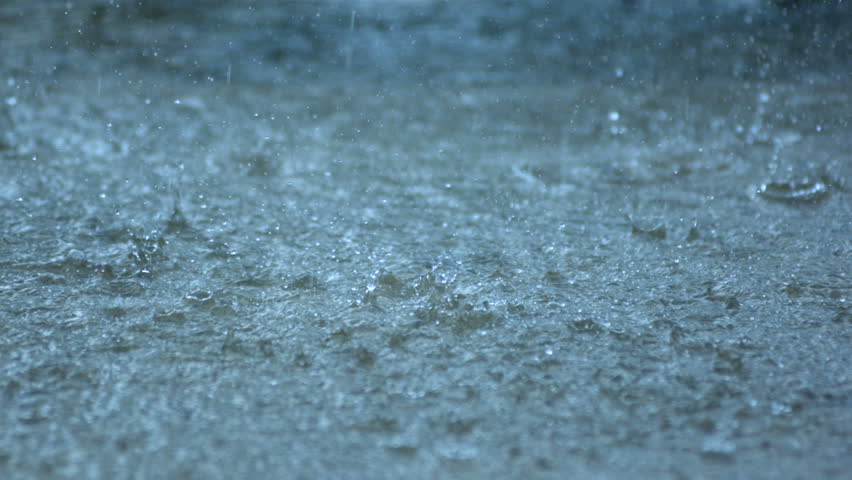 Rain drops falling into puddle, slow motion - HD stock video clip