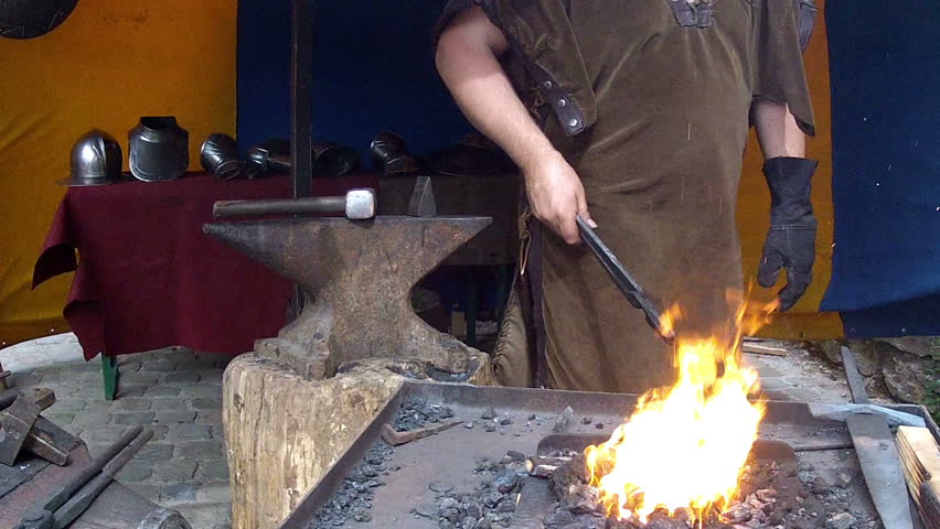 Blacksmith. Medieval Tradition Of Making Armor And Swords At The Forge ...