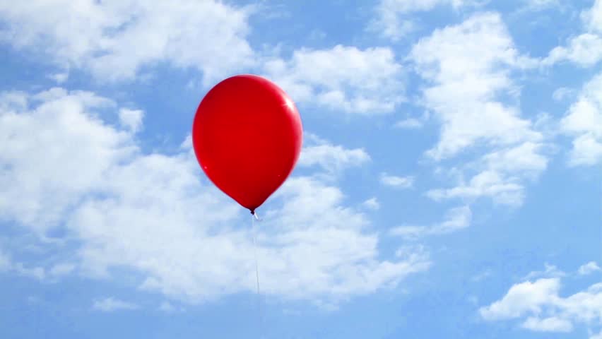 A Red Balloon Tied To A String Floats In The Air. Stock Footage Video ...