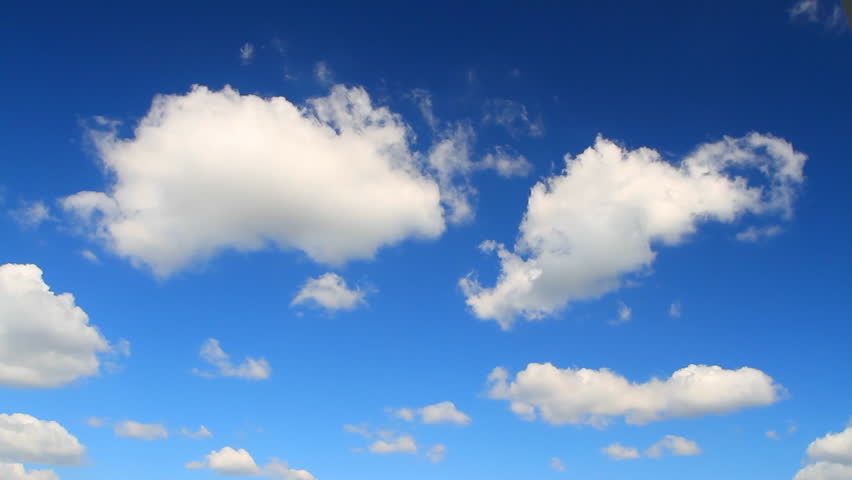 Photographing The Sky With Cumulus Clouds Flying On A Sunny Day With ...