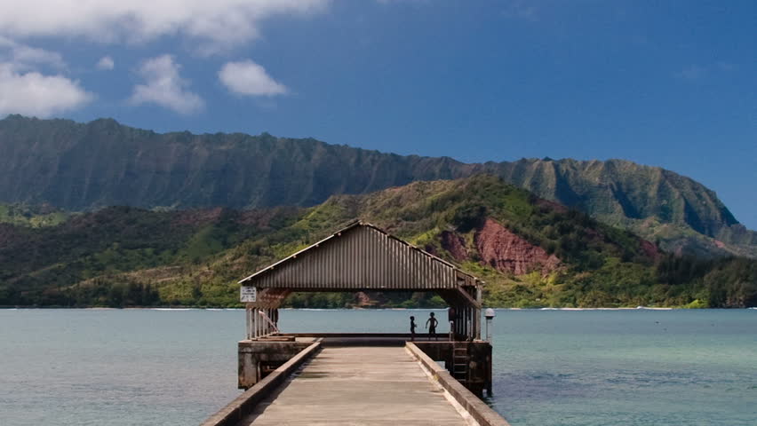 Hanalei Pier On Kauai In Hawaii Islands From Close-up Of The Building ...