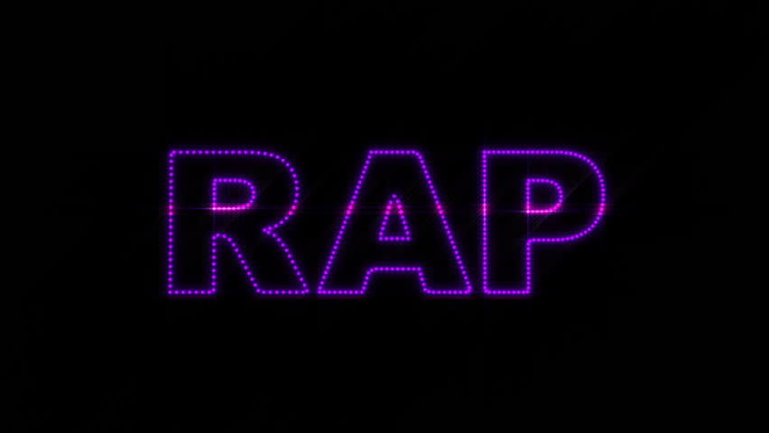 Set Of 10 RAP Text LEDS Reveals With Alpha Channel Stock Footage Video ...