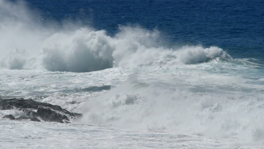 Hurricane Storm Surge Waves Crash Ashore - Shot In Full HD 1920x1080 ...