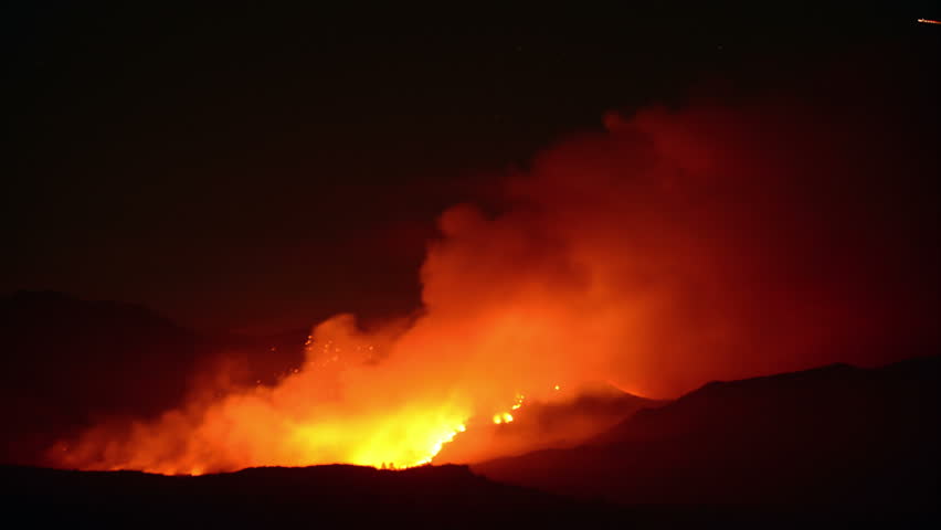 Time Lapse Of Large Forest Fire At Night Stock Footage Video 4305659 ...