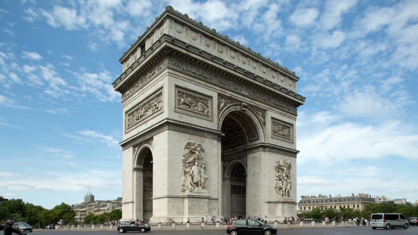 4k Timelapse Of The Arc De Triomphe, Paris On A Beautiful Summer's Day ...
