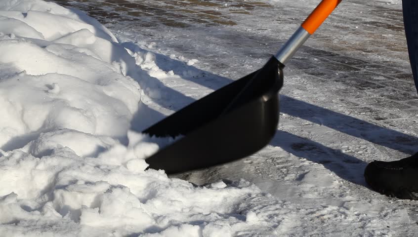 Man With A Snow Shovel On The Sidewalk Episode 1 Stock Footage Video ...