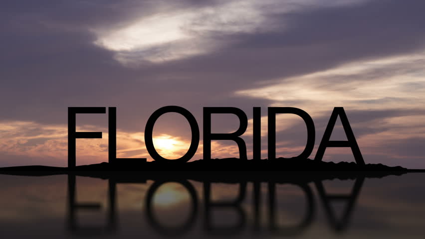 Word Florida With Sunset Timelapse In The Background Stock Footage ...