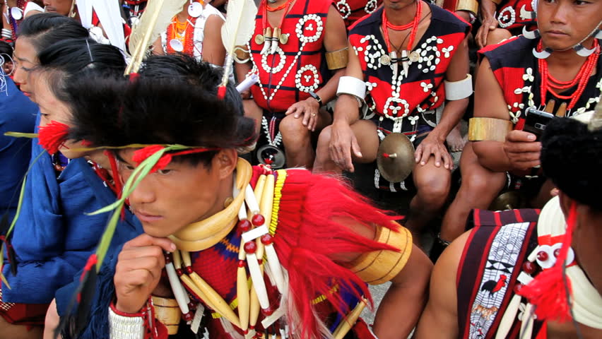 INDIA - DECEMBER 2012: Tribesmen From The Ao Tribe Dancing At Tribal ...