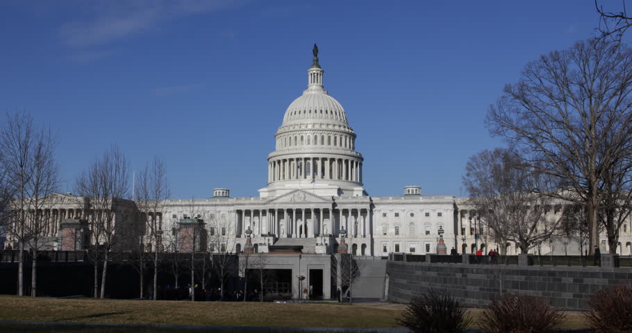 Road Leading Up To The US Capitol Building, Washington D.C., Time Lapse ...