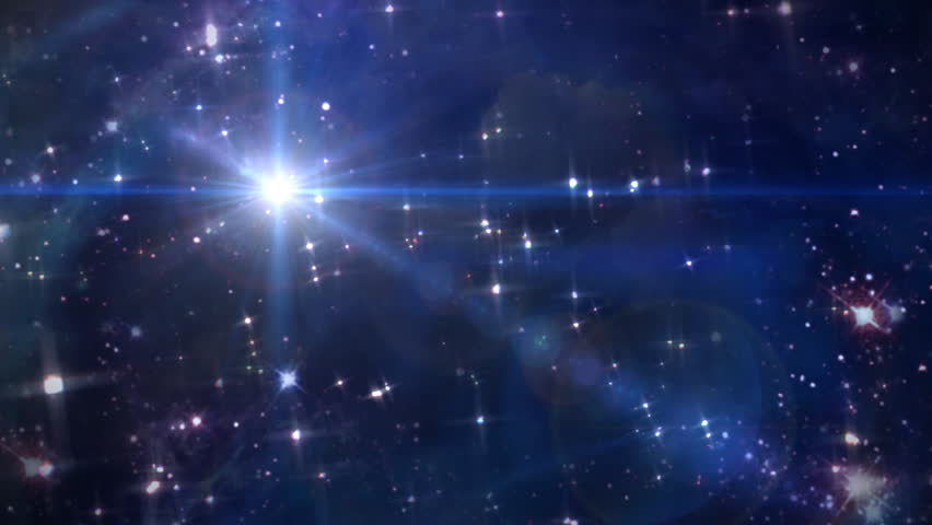 the starry night lens flare star cross in space - HD stock video clip