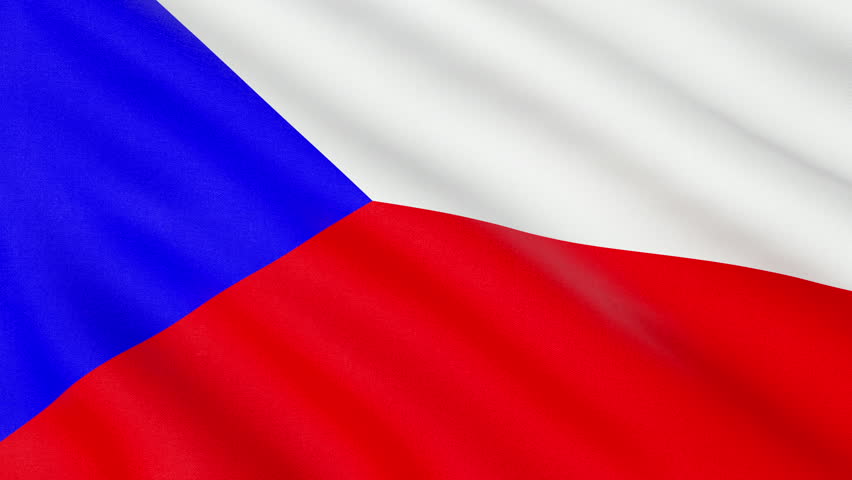 Flag Of Czech Republic Waving With Realistic Cloth Texture. Animation ...