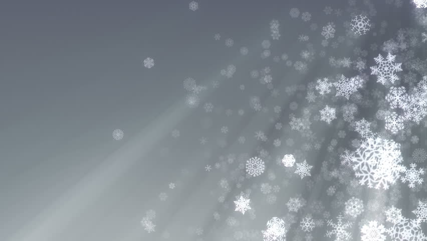 Christmas Snowflakes Loop, Grey Version. Holiday Background Of Snow ...