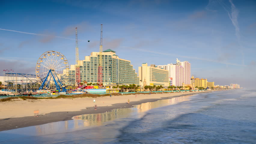 Daytona Beach, Florida, USA Beachfront Resorts And Skyline. Stock ...