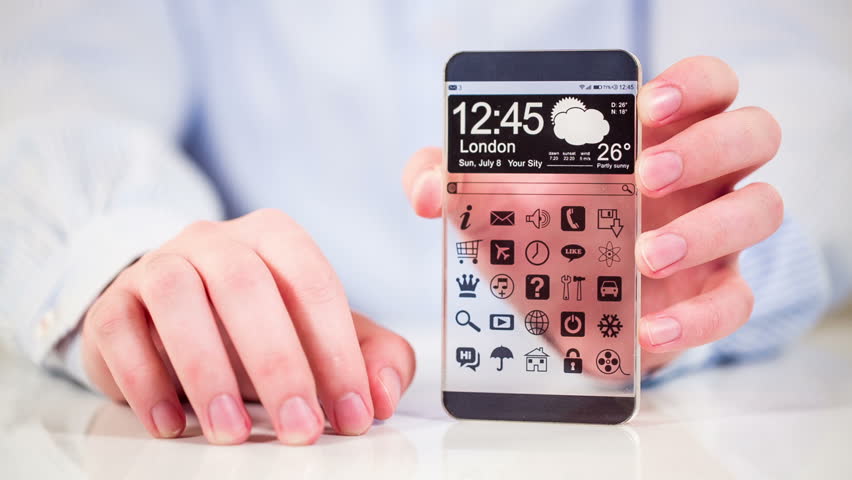 Futuristic Smart Phone (phablet) With A Transparent Display In Human ...