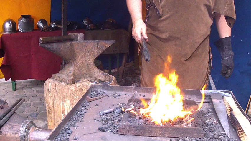 Blacksmith. Medieval Tradition Of Making Armor And Swords At The Forge ...