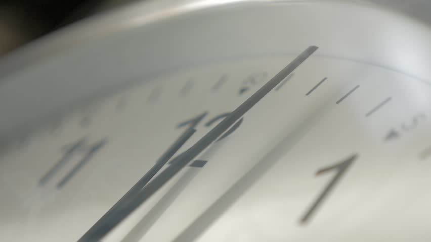 Slow Motion Analog Clock Needles Moving 1920X1080 Close-up HD Footage ...