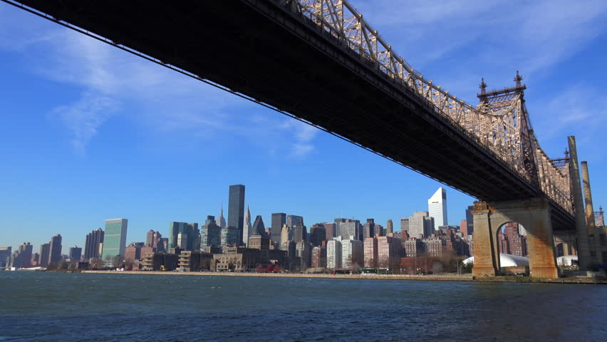 NEW YORK CITY - CIRCA 2015 - Low Angle Pullback View Of The Queensboro ...