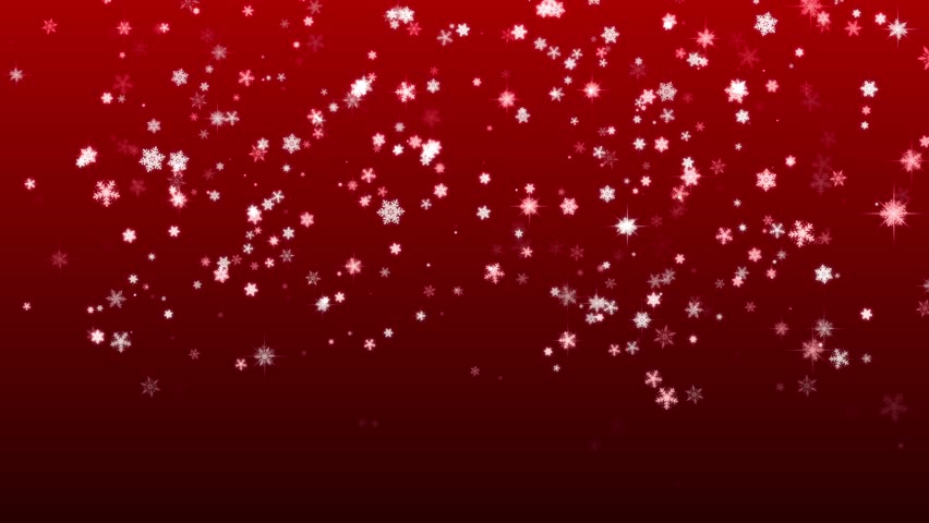 Christmas Red Background With Snowflakes Falling Snow Holiday Xmas With ...