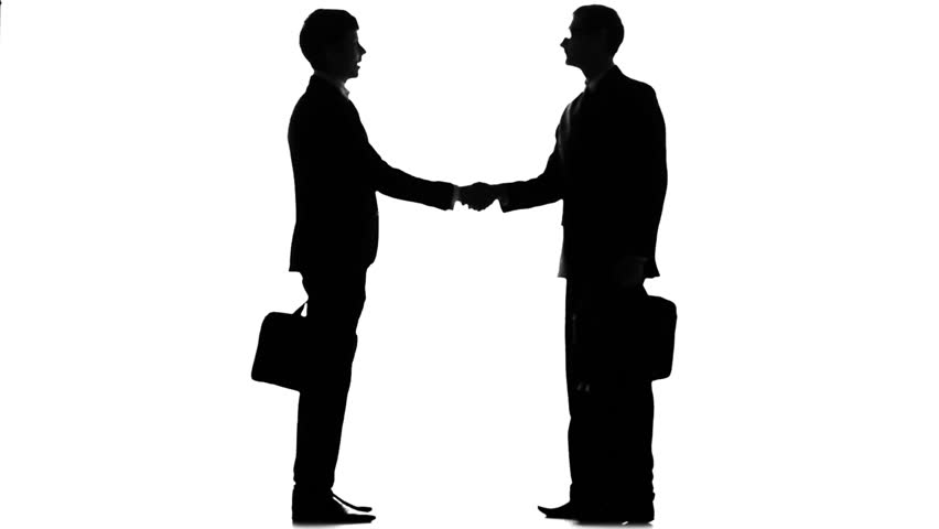 Shaking Hands Deal Silhouette - 1080p Men Standing And Talking To Each ...