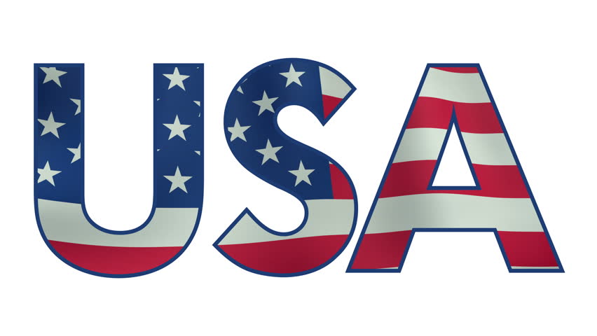 USA Letters Filled With Waving American Flag. Loopable Animation ...