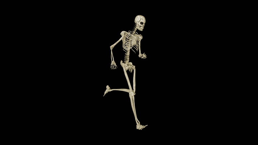 Skeleton Running Morphing Into Human, Black Stock Footage Video 6602276 ...