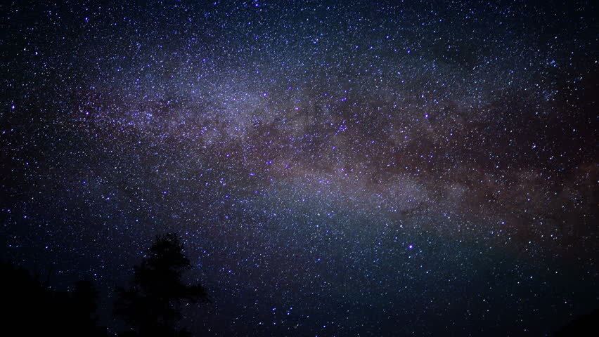 Star Time Lapse, Milky Way Galaxy Moving Across The Night Sky Stock ...