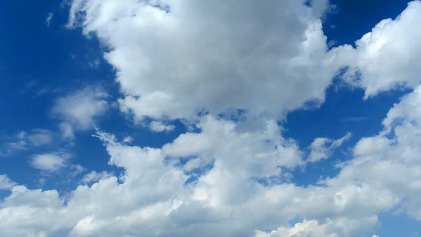 Summer Clouds Fly Across A Royal Blue Sky. HD 1080p Timelapse. Stock ...