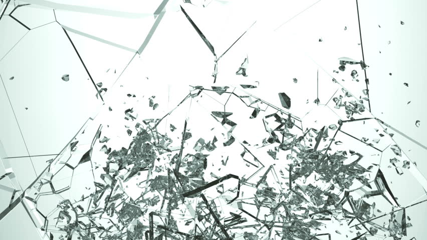 Broken Glass: Destruction With Slow Motion. Alpha Is Included Stock ...